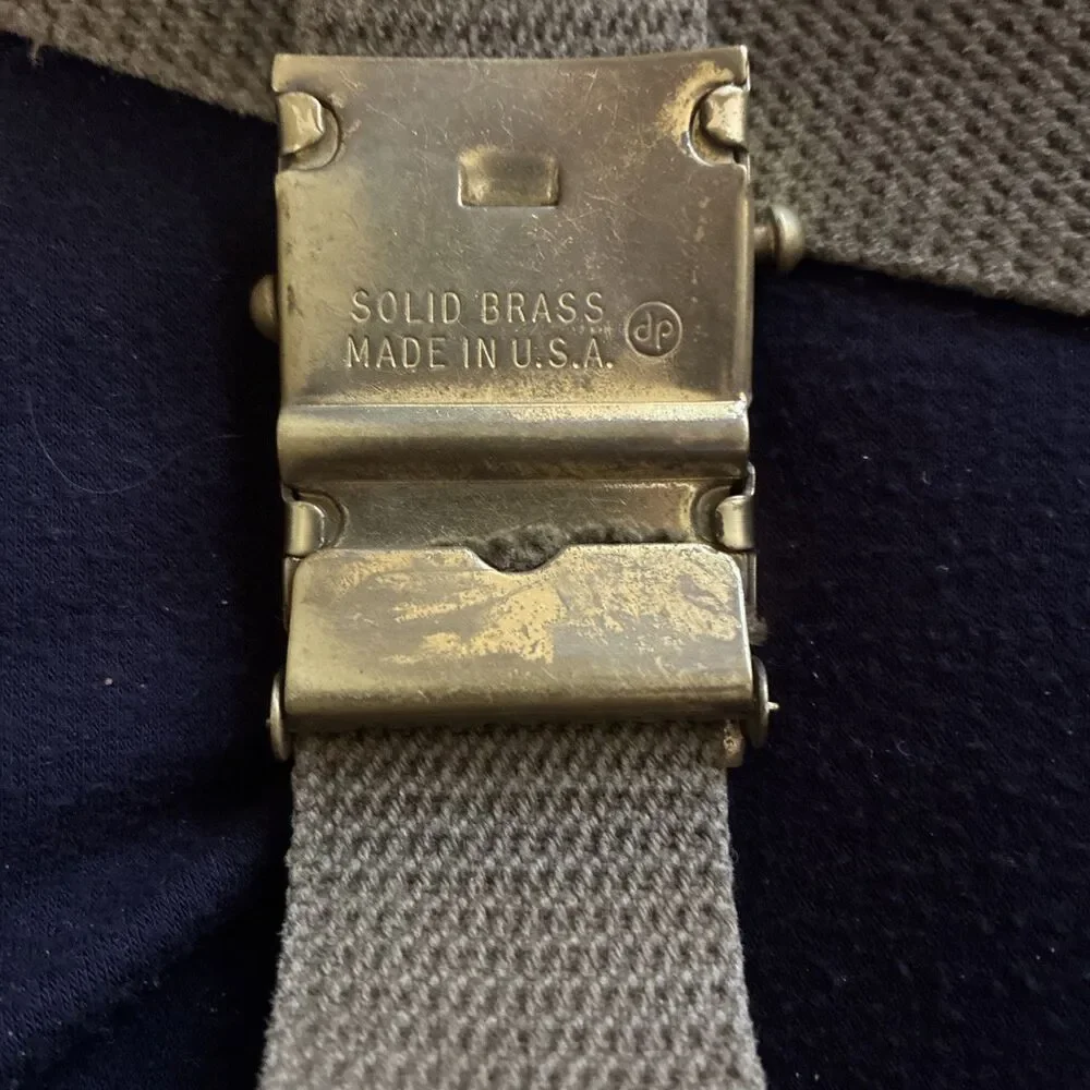 VINTAGE 1970s Boys Scout Canvas Belt 40” With Brass Buckle- USA Made Scouts